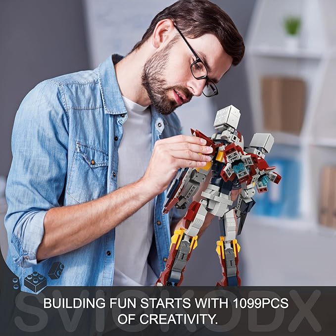 SVIOKODX Mecha Building Block Sets,Bladed Attacker Robot Model Kits for Adults,Cool Bricks Mech，Collectible Kits for Kids Boys 8+ (1099 PCS)