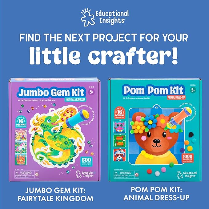 Educational Insights Tufting Craft Kit - Arts and Crafts for Kids, Toddler Art Supplies, Toddler DIY Sensory Activity, Easter Basket Stuffers, Gift for Girls and Boys Ages 5+