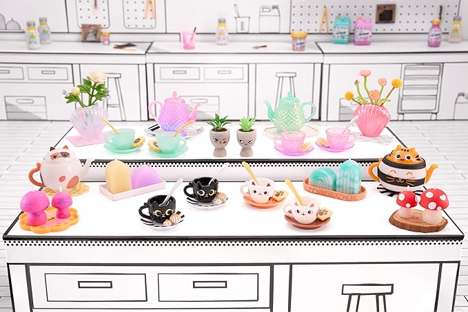 Make It Mini Lifestyle Series 2 Party Pack (6 Pack) Mini Collectibles MGA's Miniverse, Mystery Blind Packaging, DIY, Crafts, Resin Play, Replicas, Molds, Teapots, Teacups, Candles, Vase Collectors, 8+
