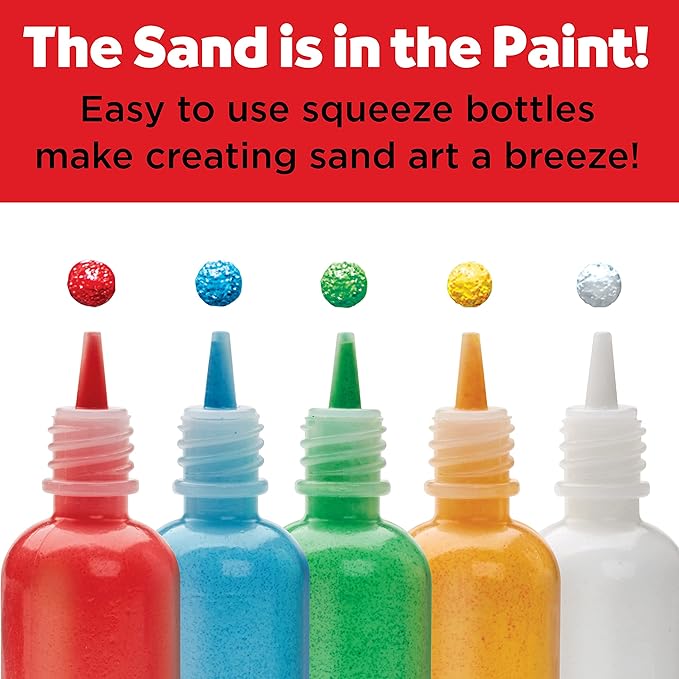 Faber-Castell 3D Sand Painting Kit for Kids: Create 5 Sand Art Pictures, DIY Arts and Crafts for Kids Ages 6-8+, Art Projects and Gifts for Girls and Boys, Red, Yellow, Green, Blue and White