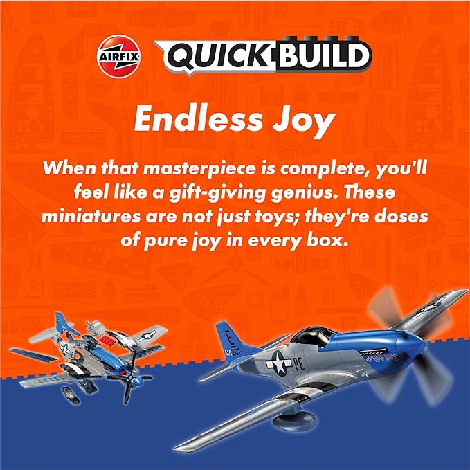 Airfix J6045 Quickbuild Model Airplane Kits for Adults & Kids - D-Day Spitfire - Fighter Jet Plastic Model Kits, Block Building Sets, Snap Together Aircraft Models, Engineering Toys for Gifts
