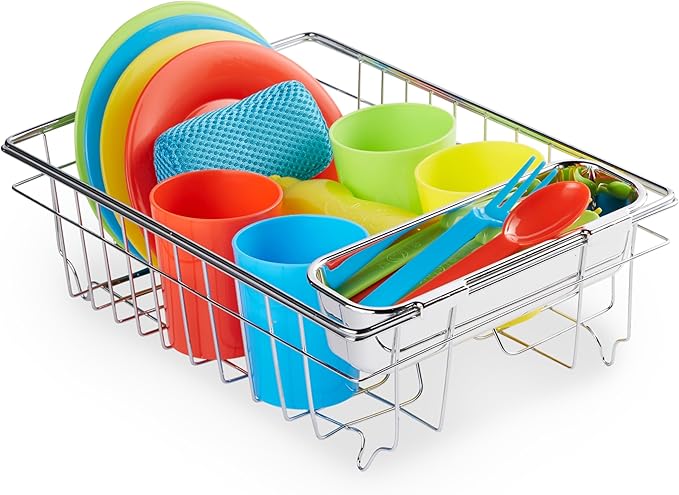 Melissa & Doug Let's Play House Wash and Dry Dish Set (24 pcs)