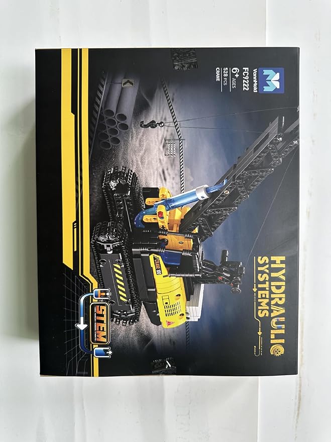 Technic Hydraulic Crane Building Set, 528 PCS Blocks Multifunctional Hydraulic Drive Engineering Car Building Model, Creative Moveable Building STEM Toy for Boys, Kids Teens and Adults