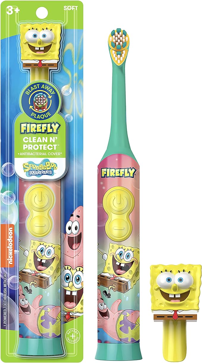 Firefly Clean N' Protect Spongebob Power Toothbrush, 1 Count(Pack of 1)
