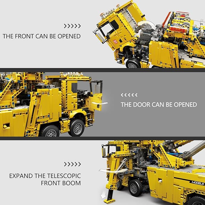 Mould King 17028 Road Rescue Vehicle Building Block Kits, MOC Building Blocks Set to Build, Gift for Kids Age 8+/Adult Collections Enthusiasts (4883 Pieces with Motor/APP Remote Control)