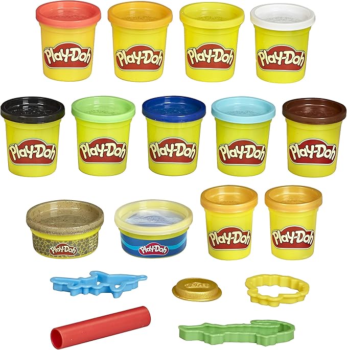 Play-Doh Pirate Theme 13-Pack of Non-Toxic Modeling Compound for Kids 3 Years and Up with 3 Cutter Shapes, Coin Mold, and Roller Tool (Amazon Exclusive)