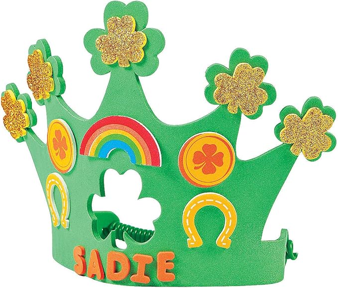 Do It Yourself Foam Shamrock Crown Kit - Makes 12 - Crafts for Kids and Fun Home Activities