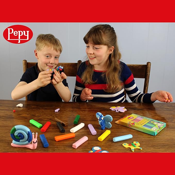 Pepy Plastilina Reusable and Non-Drying Modeling Clay; Set of 24; 2 Each of 12 Colors, 0.8 Ounces Each, Perfect for Arts and Crafts Projects