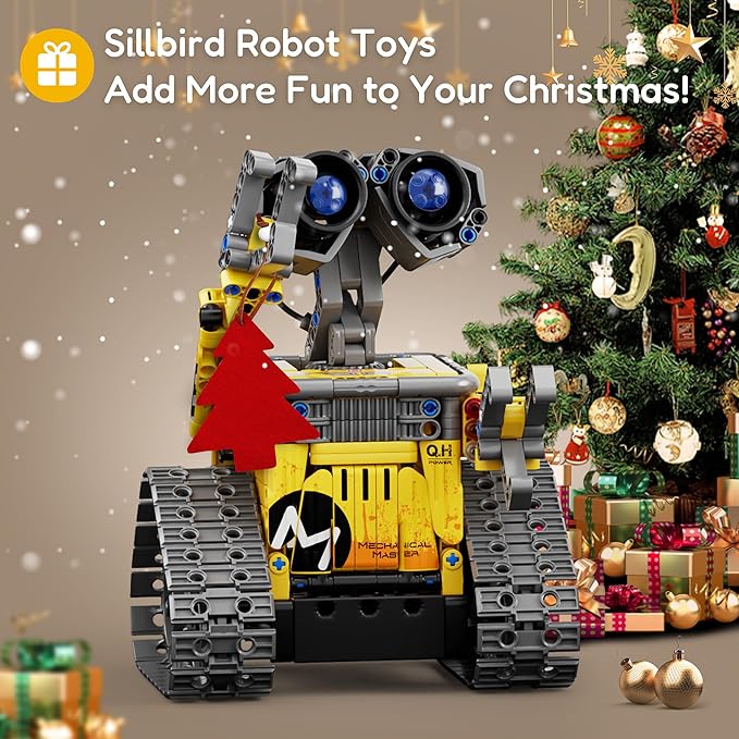 Sillbird STEM Building Toys for Ages 8-13, Remote & App Controlled Creator 5in1 Robot/Explorer Robot/Mech Dinosaur Toys Coding Set, Creative Gifts for Boys Girls Kids Aged 6 7 8-13 (488 Pieces)