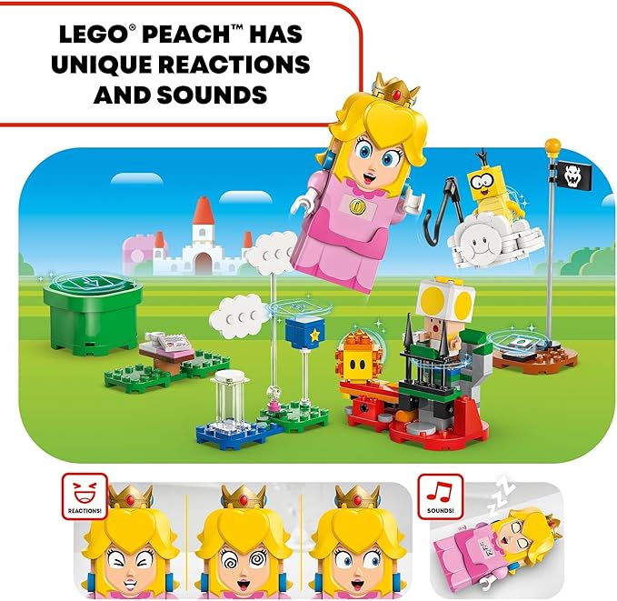 LEGO Super Mario Adventures with Interactive Peach Princess Toy, Super Mario Playset for Kids, Yellow Toad Figure, Nintendo Toy Gift for Girls, Boys and Any Gamers Ages 6 and Up, 71441