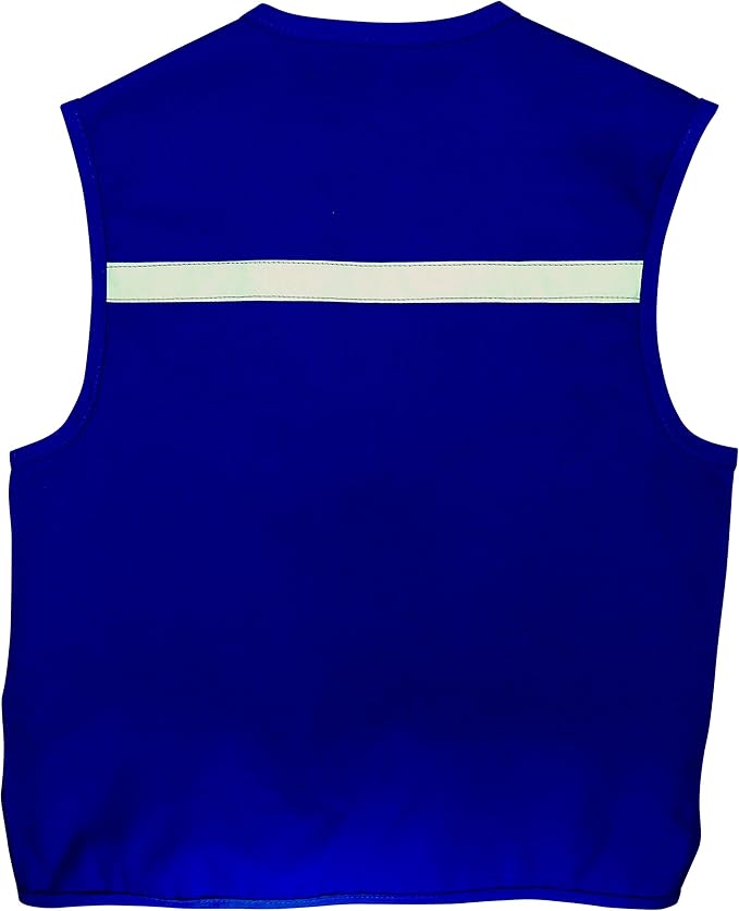 Multi-Piece Set Cargo Vest with Reflective Safety Straps, 1 8x21 Magnification Binoculars and Safari Hat for Boys and Girls (Medium/Large, Dark Blue Vest, Hat Binoculars)