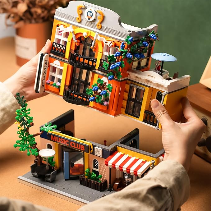 ENJBRICK Flowers City Jazz Club Building Sets for Adutls, Architecture House Building Kit for Boys and Girls 8-14 Years 1683 PCS