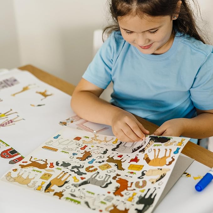 Melissa & Doug Sticker Collection and Coloring Pads Set: Princesses, Fairies, Animals, and More - FSC Certified