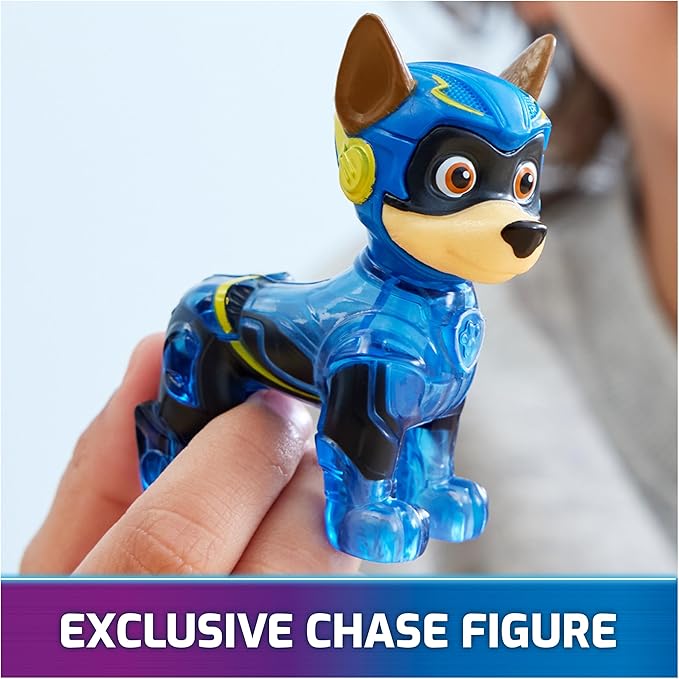 Paw Patrol: The Mighty Movie, Chase's Mighty Transforming Cruiser with Mighty Pups Action Figure, Lights and Sounds, Kids Toys for Boys & Girls 3+