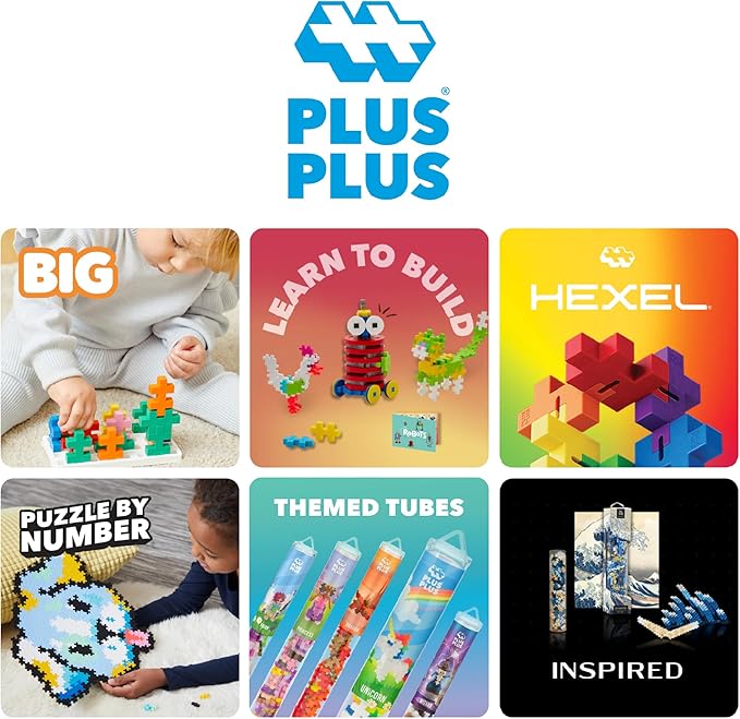 Plus Plus 240 Piece Interlocking Building Blocks for Kids, Open Ended Connecting Toys, Stem Bin Classroom Mini Manipulatives - Glow in Dark Play Tube