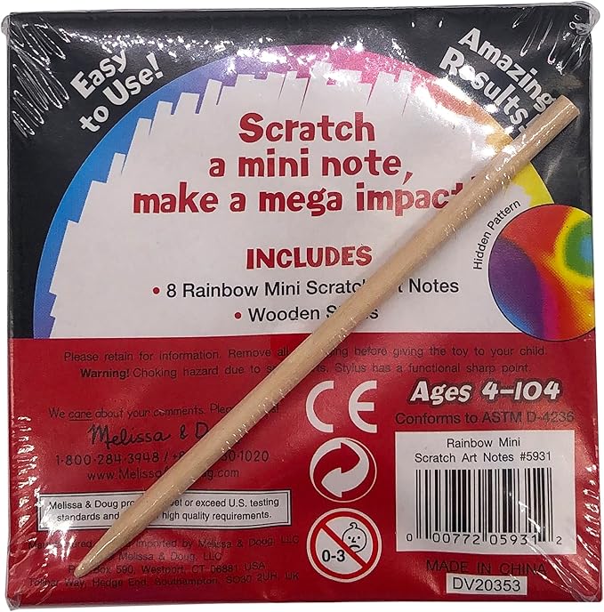Melissa & Doug Rainbow Mini Scratch Art Notes