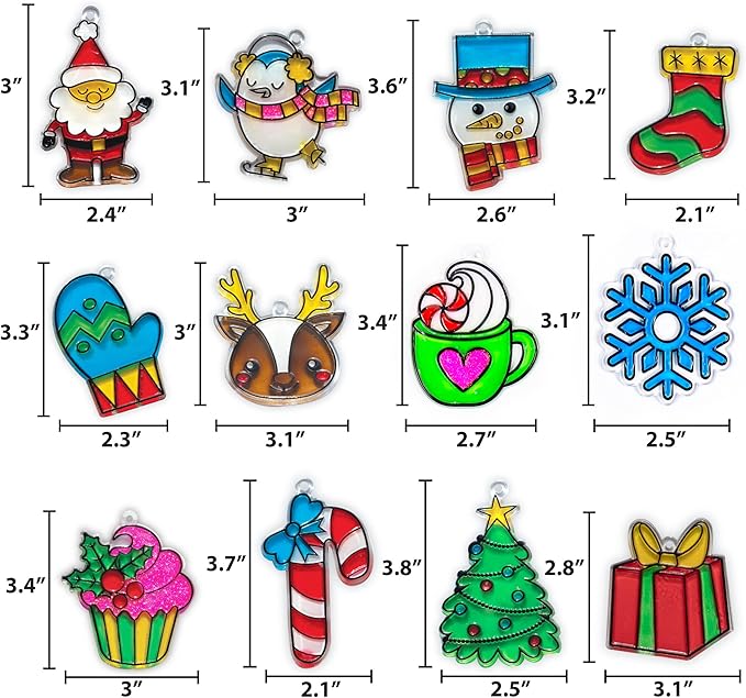 Made By Me Create Your Own Holiday Window Art, Christmas Ornament Kits, Arts & Crafts Activities, Days of Christmas Gifts for Kids Ages - 6+