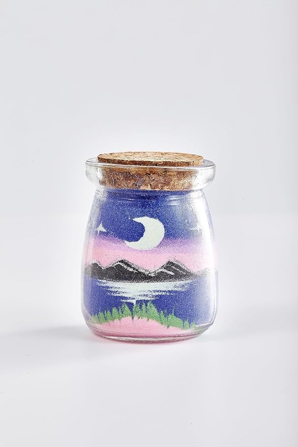 YUANLUGV Sand Art Bottles, Colored Sand with Luminous Sand Art Crafts Gift for Kids, Elegant and Exquisite Sand Art Craft Bottle，Gifts for Girls Boys Kids Women Birthday (E)
