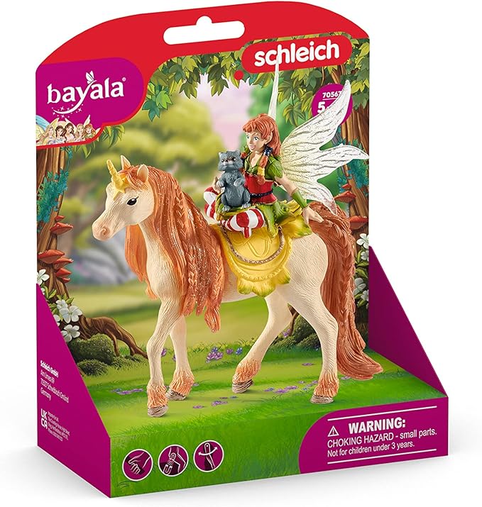 Schleich Bayala Fairy Marween Doll with Glitter Unicorn Figurine 3pc. Playset - Featuring Magical Marween and Unicorn Figure for Fun and Imaginative Play for Boys and Girls, Gift for Kids Ages 5+