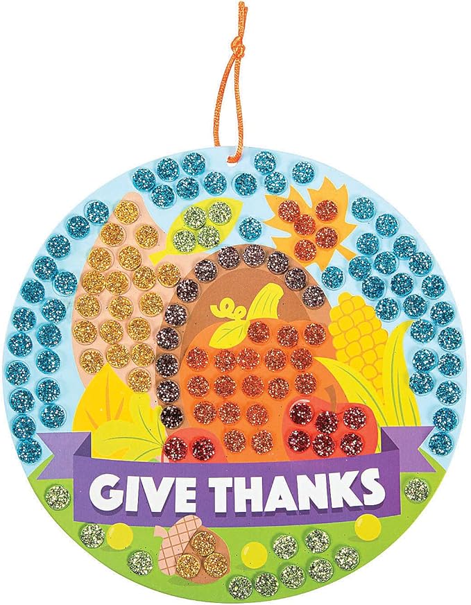 Cornucopia Glitter Mosaic Craft Kit -12 - Crafts for Kids and Fun Home Activities
