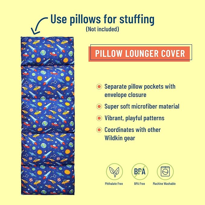 Wildkin Microfiber Pillow Lounger, 87 X 27 Inches, Out of This World