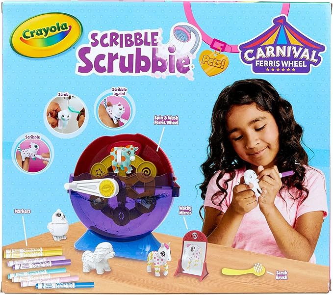Crayola Scribble Scrubbie Pets Carnival Playset, Pet Grooming Toy, Animal Toys for Girls & Boys, Gift for Kids, Ages 3+