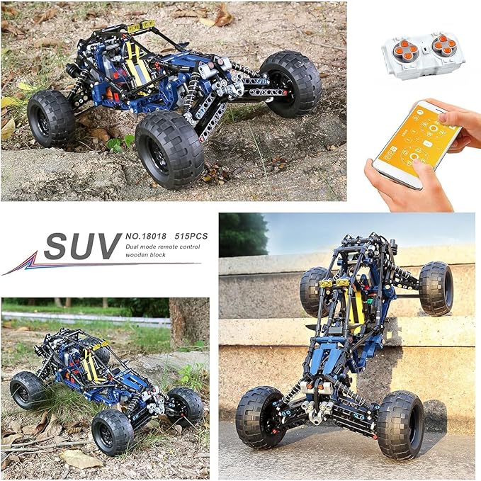 Mould King RC Off-Road Building Car Toys, 515 Pieces Building Blocks Lightning Climbing Car Model with Motors (Remote Control and APP Control), Intelligent Building Kits for Boys