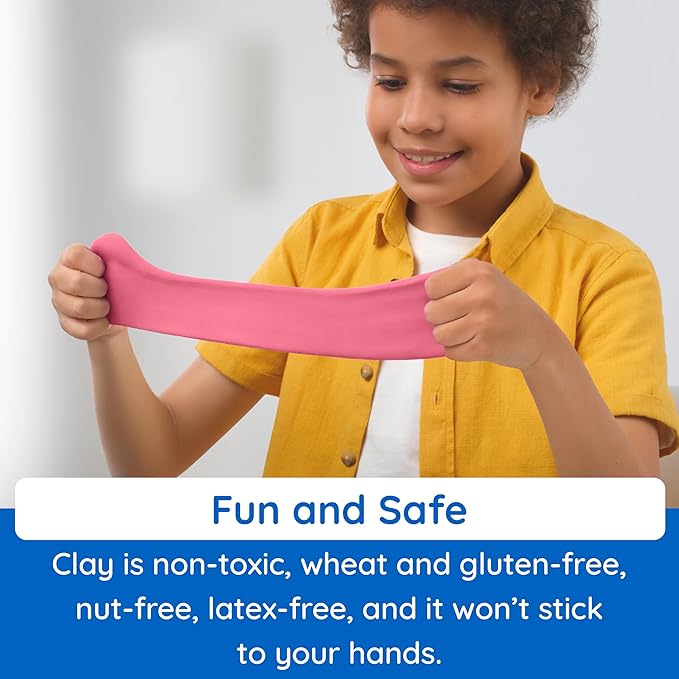 Fat Brain Toys Hey Clay Animals, Air Dry Clay Kit with Interactive App for Kids & Tweens, Modeling Clay and Crafts Set