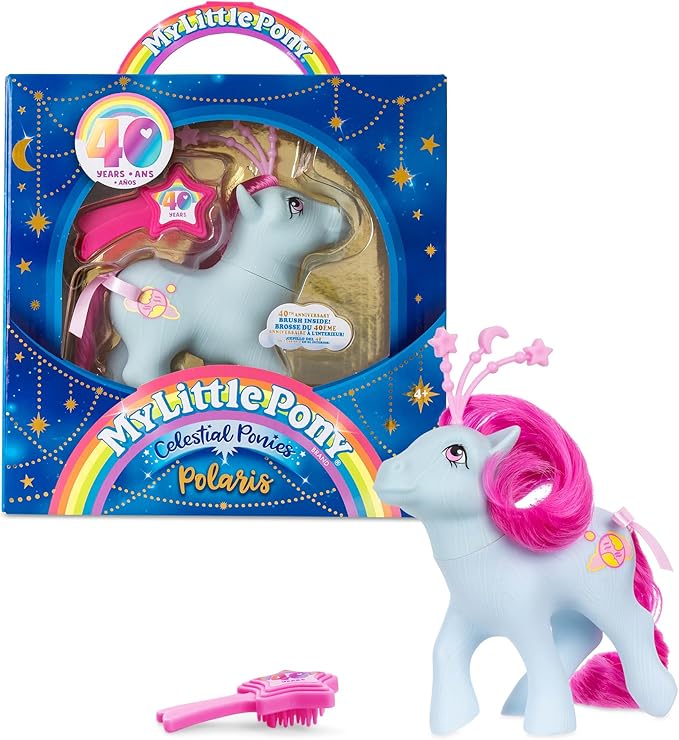 My Little Pony Classics - Celestial Ponies - Polaris - Retro 4" Collectible Play Figure, Great for Kids, Toddlers, Adults, Girls and Boys Ages 3+