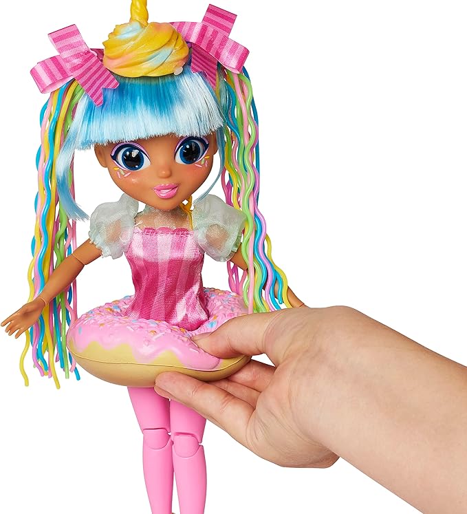 Sunny Days Entertainment Fidgie Friends Unicorn Sprinkles – Stretchy Noodle Hair with Slow Foam Donut Skirt | 10.5 Inch Fashion Doll with Fidgets | Sensory Toys for Kids