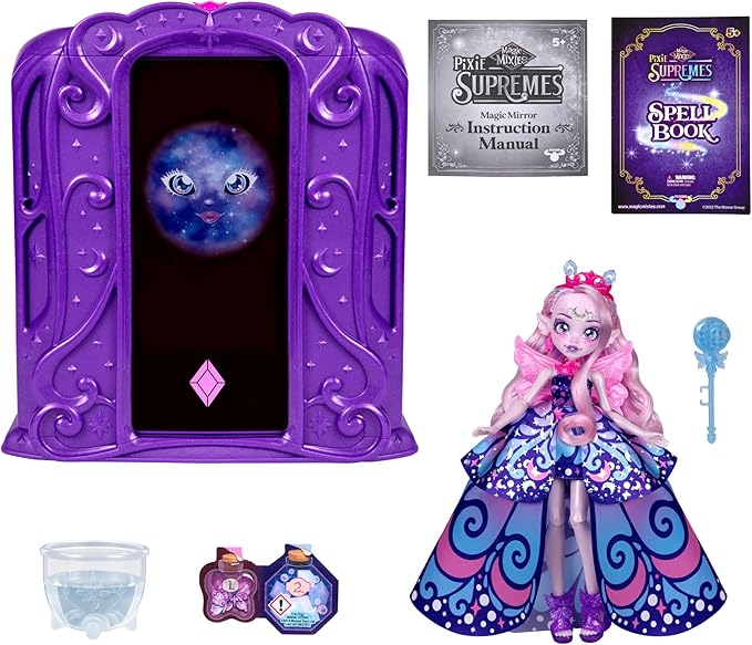 Magic Mixies Pixie Supremes Magic Mirror. Luna The Butterfly Pixie Supreme. Mix Magic Potion, Find Moonstone, Release to Reveal a Premium 10.5" Pixie Supreme Doll. 50+ Lights & Sounds. Fortune Teller
