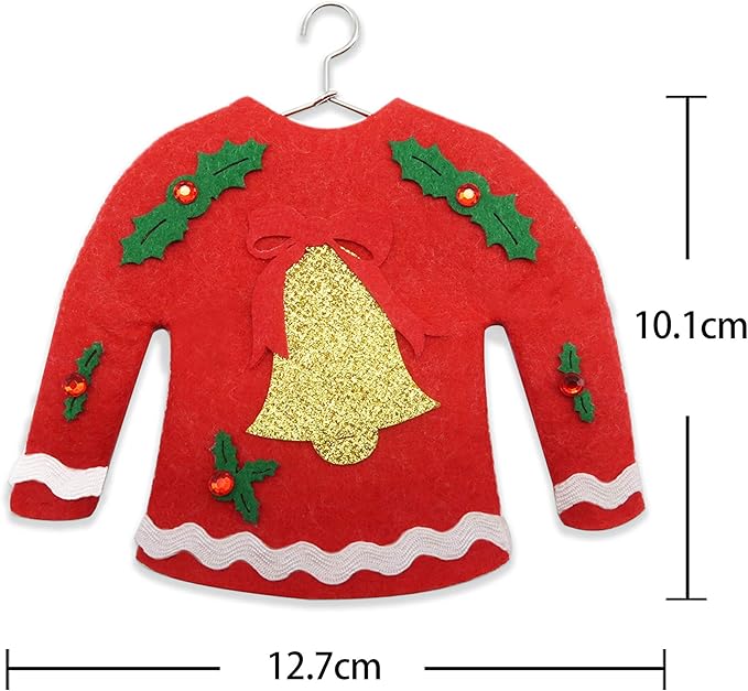 DIY Ugly Sweater Christmas Tree Ornaments, Holiday Craft Kit Toys for Kids-6 Packs