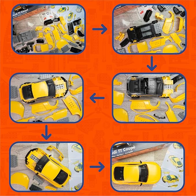 Airfix Quickbuild Audi TT Coupe Yellow Brick Building Model Kit J6034