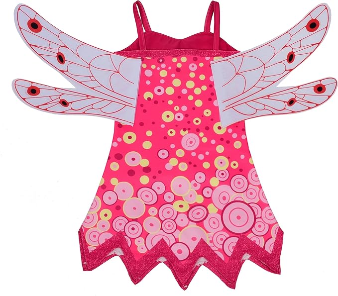 Lito Angels Girls Costume Fairy Fancy Dress Up Halloween Party Outfit with Wings