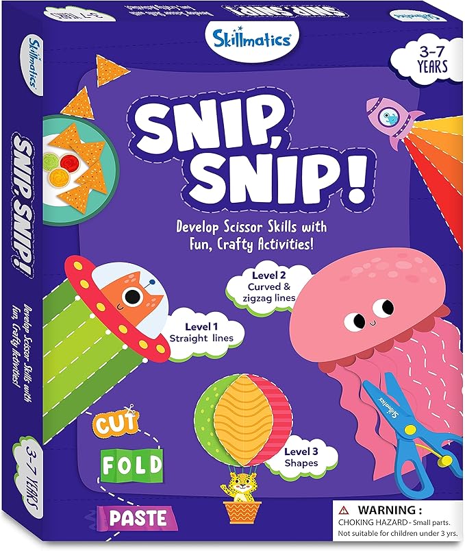 Skillmatics Art & Craft Activity Kit - Snip, Snip, Develop Scissor Skills, Child Safe, TikTok Viral Sensation, Craft Kits, Valentine's Day Gifts for Ages 3, 4, 5, 6, 7