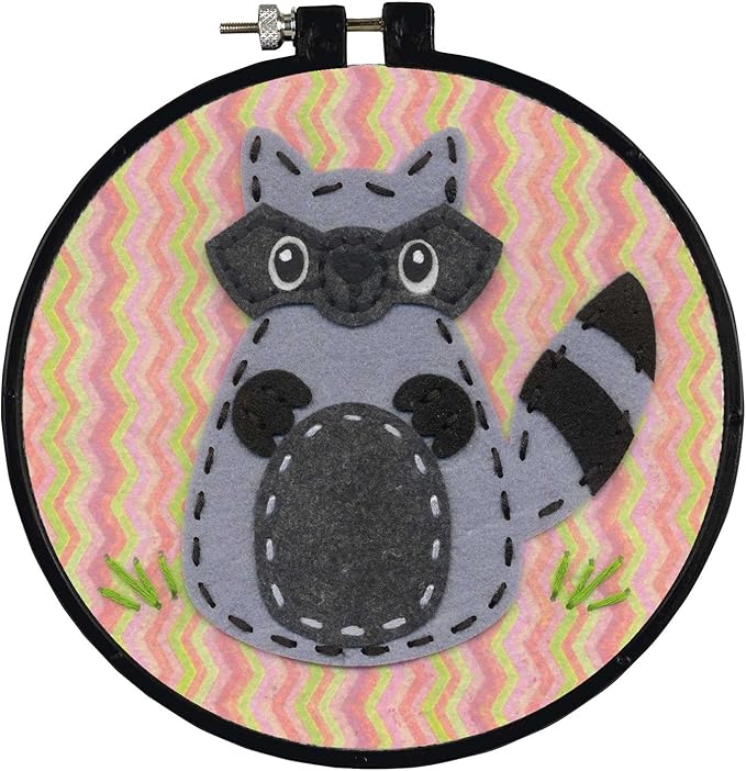 Dimensions Learn-A-Craft Felt Applique Kid's Craft, Little Raccoon