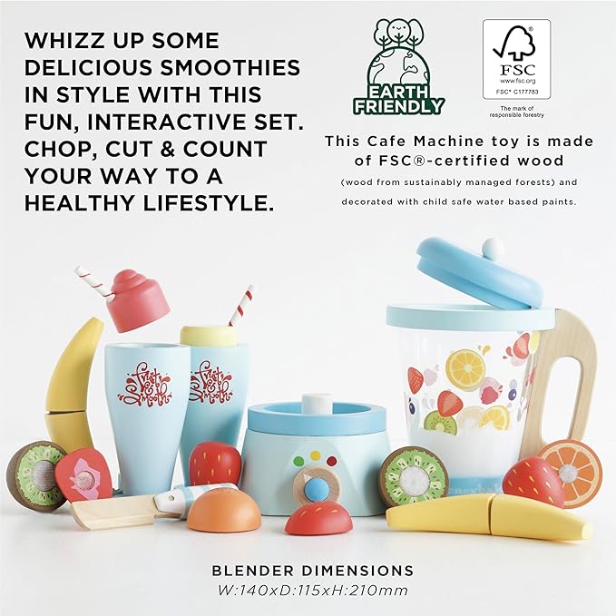 Blender & Wooden Fruit Set Premium Wooden Toys for Kids Ages 3 Years & Up - Le Toy Van