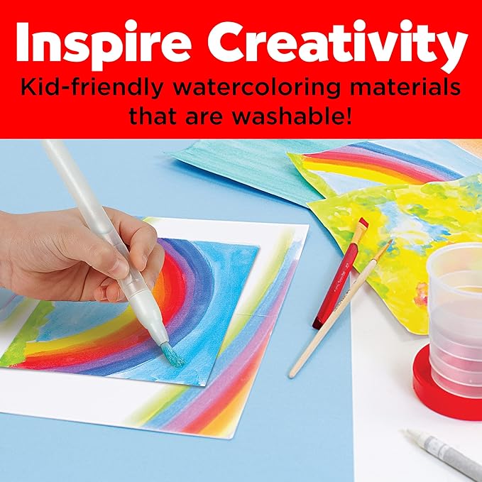 Faber-Castell Young Artist Learn to Watercolor - Watercolor Paint Set for Kids Ages 5+, Kid-friendly and Washable Watercolor Paint (Packaging May Vary)