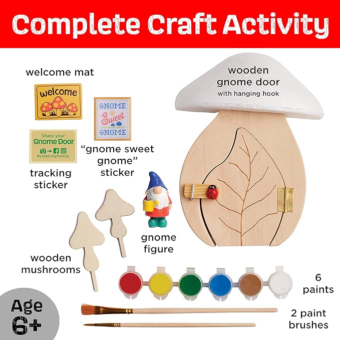 Creativity for Kids Gnome Garden Door - Painting Arts and Crafts for Boys and Girls, Kids Activities for Ages 6-8+
