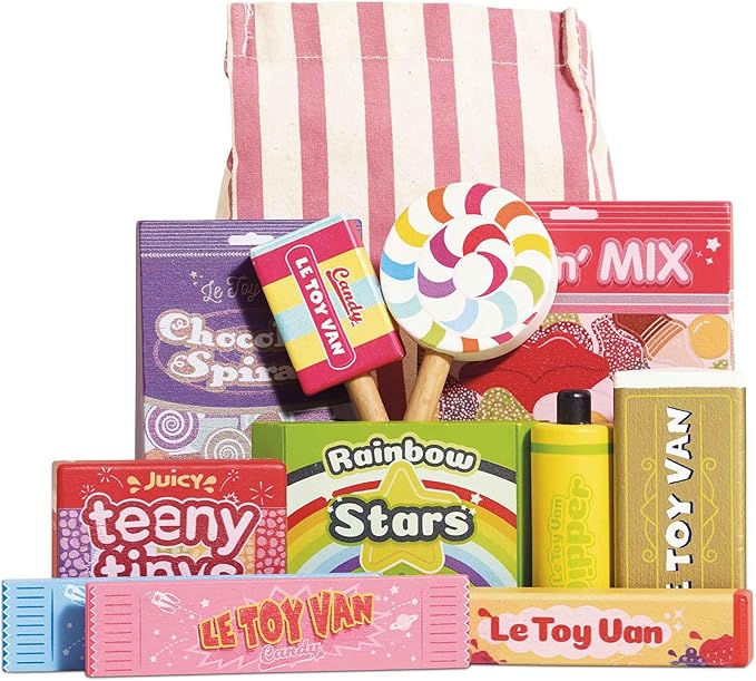 Le Toy Van - Pretend Play Wooden Candy Play Food Set | Kids Role Play Wooden Food Toy | Great As a Gift - Suitable for 2 Years + (TV335)