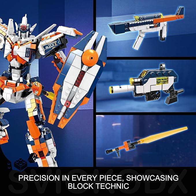 SVIOKODX Mecha Building Block Sets,Liberator of Firmaments Robot Model Kits for Adults,Cool Bricks Mech，Collectible Kits for Kids Boys 8+ (1451 PCS)
