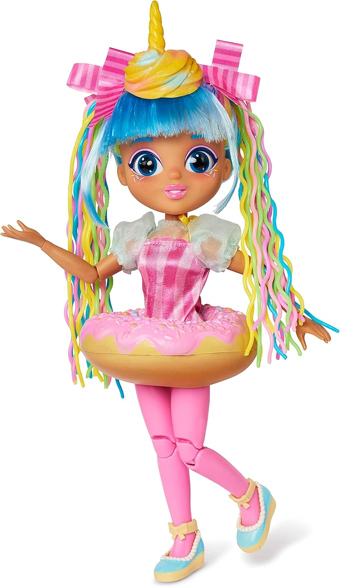 Sunny Days Entertainment Fidgie Friends Unicorn Sprinkles – Stretchy Noodle Hair with Slow Foam Donut Skirt | 10.5 Inch Fashion Doll with Fidgets | Sensory Toys for Kids