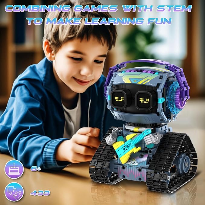 STEM Robot Building Kit for Kids 6-14,3in1 Remote & APP Controlled STEM Rock Robot/Truck/Road Roller Robot Building Toys for Kid,433 Pcs Building Blocks Set Birthday Xmas Gift Ideas for Boys Girls
