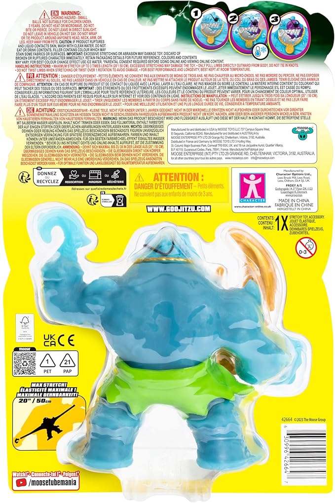 Heroes of Goo Jit Zu Cursed Goo Sea | Super Oozy, Goo Filled Toy Thrash Action Figure Hero Pack | with Color Changing Face That Reveals His Curse | Stretch Him 3 Times His Size