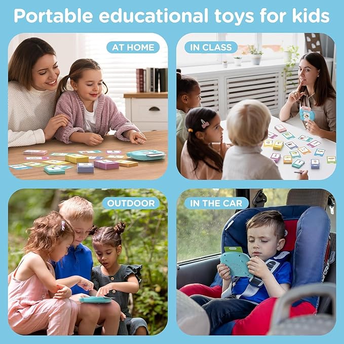 Spanish & English Talking Flash Cards for Toddler - 510 Sight Words Bilingual Learning Toys for Toddlers 3+, 31 Themes with 3 Songs Autism Sensory Toys, Montessori Educational Toys for Boys and Girls