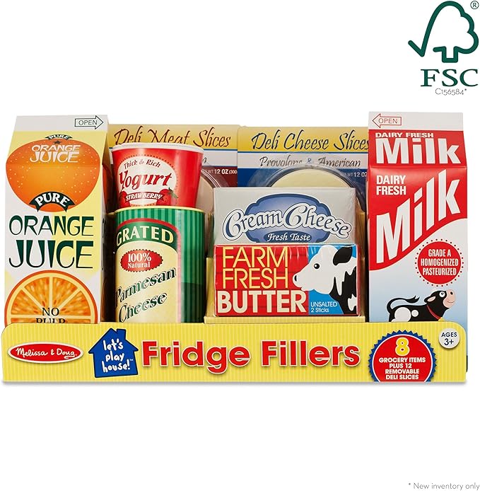 Melissa & Doug Fridge Groceries Play Food Cartons (8 pieces) - FSC Certified