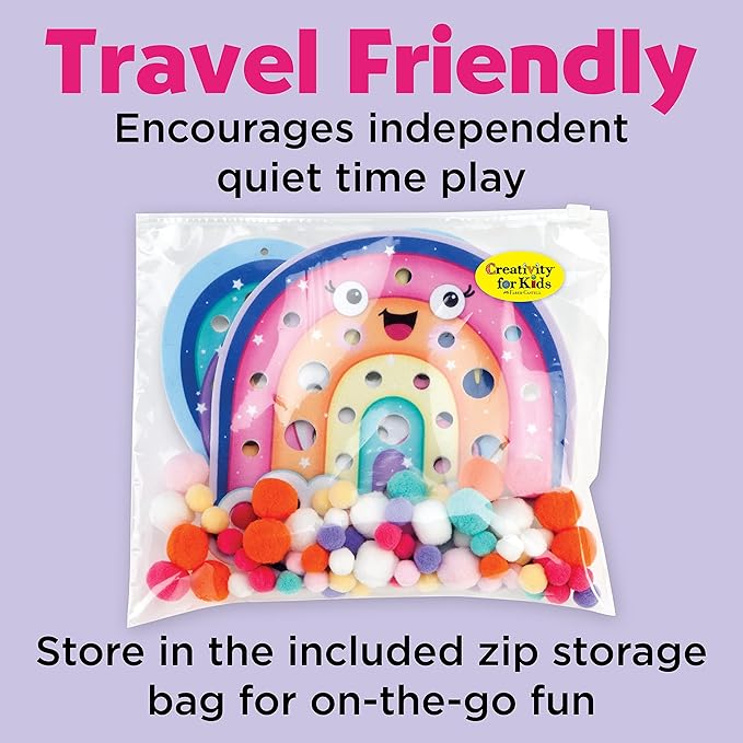 Creativity for Kids Pom Pom Pictures: Magical - Rainbow and Unicorn - Preschool and Toddler Crafts, Gifts for Ages 3+