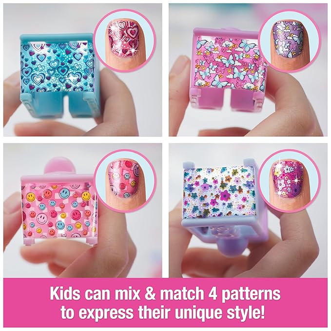 Cool Maker, GO GLAM Studio Nail Kit, Style 200 Nails with 4 Designs, 2 Polish Applicators & Mask, Arts and Crafts Kids Toys for Girls Ages 7 and up