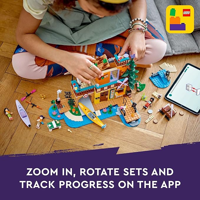 LEGO Friends Adventure Camp Water Sports Outdoor Toy Building Set, Pretend Play Gift Idea for Girls and Boys Ages 7 Years and Up, Camping Toy with 3 Mini Doll Characters and a Bear Figure, 42626