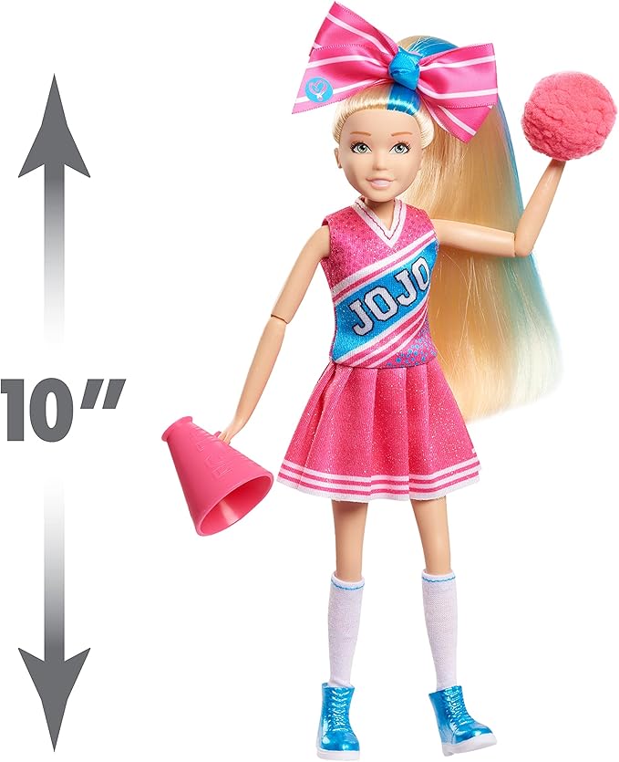 JoJo Siwa 10 Inch Singing Doll, Sings High Top Shoes, Pink Cheerleading Outfit and Accessories, Kids Toys for Ages 6Up by Just Play